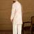 Men white viscose rayon floral embroidered straight kurta with trouser