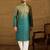Men green cotton bandhani embroidered straight kurta with trouser