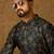 Men black viscose rayon geometric printed straight kurta with trouser