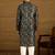 Men black viscose rayon geometric printed straight kurta with trouser