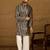 Men black viscose rayon abstract printed straight kurta with trouser
