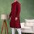 Men wine viscose rayon solid embroidered straight kurta