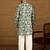 Men teal silk blend floral printed straight kurta with trouser
