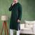 Men green viscose rayon solid embroidered straight kurta