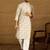 Men off white viscose rayon floral printed straight kurta with trouser