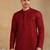 Men maroon viscose rayon solid embroidered straight kurta