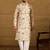 Men cream viscose rayon ethnic motifs printed straight kurta with trouser