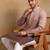 Men brown viscose rayon dyed embroidered straight kurta