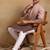 Men brown viscose rayon dyed embroidered straight kurta