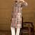 Men brown viscose rayon ethnic motifs printed straight kurta with trouser