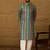 Men blue viscose rayon ethnic motifs printed straight kurta with trouser
