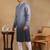 Men grey viscose rayon ethnic motifs embroidered straight kurta