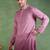Men burgundy viscose rayon solid embroidered straight kurta