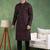 Men black viscose rayon ethnic motifs embroidered straight kurta