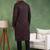 Men black viscose rayon ethnic motifs embroidered straight kurta