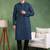 Men blue viscose rayon ethnic motifs embroidered straight kurta