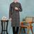 Men black viscose rayon ethnic motifs embroidered straight kurta