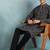 Men black viscose rayon ethnic motifs embroidered straight kurta