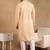 Men yellow viscose rayon geometric embroidered straight kurta