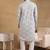 Men white viscose rayon tribal embroidered straight kurta