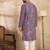 Men purple viscose rayon solid printed straight kurta sets