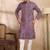 Men purple viscose rayon solid printed straight kurta sets