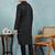Men black viscose rayon ethnic motifs embroidered straight kurta