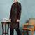 Men black viscose rayon ethnic motifs embroidered straight kurta