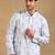 Men white viscose rayon abstract embroidered straight kurta