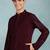 Men wine viscose rayon solid embroidered straight kurta