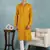 Men yellow viscose rayon solid embroidered straight kurta