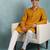 Men yellow viscose rayon solid embroidered straight kurta