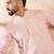 Men pink silk geometric embroidered straight kurta sets