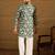 Men blue silk blend floral printed straight kurta with trouser