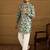 Men blue silk blend floral printed straight kurta with trouser