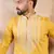 Men yellow silk blend geometric embroidered straight kurta sets