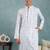 Men blue viscose rayon floral embroidered straight kurta