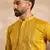 Men yellow silk blend geometric embroidered straight kurta sets