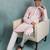 Men peach viscose rayon floral embroidered straight kurta
