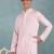 Men pink viscose rayon abstract embroidered straight kurta