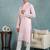 Men pink viscose rayon abstract embroidered straight kurta