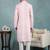 Men pink viscose rayon abstract embroidered straight kurta