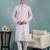 Men pink viscose rayon leheriya embroidered straight kurta