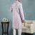 Men pink viscose rayon leheriya embroidered straight kurta