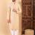 Men cream viscose rayon solid embroidered straight kurta
