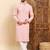 Mens peach viscose rayon solid embroidered ethnic straight chikankari kurta
