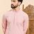 Mens peach viscose rayon solid embroidered ethnic straight chikankari kurta