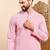 Mens pink viscose rayon solid embroidered ethnic straight chikankari kurta