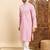 Mens pink viscose rayon solid embroidered ethnic straight chikankari kurta