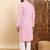 Mens pink viscose rayon solid embroidered ethnic straight chikankari kurta